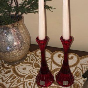 Red Mikasa Candlesticks